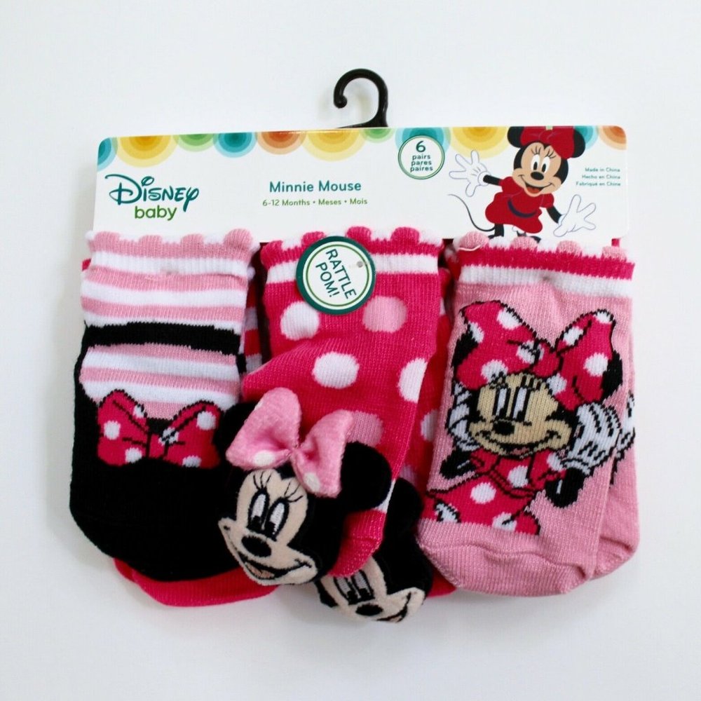 Disney Baby 6 Pairs Minnie Mouse Socks Size 6-12M